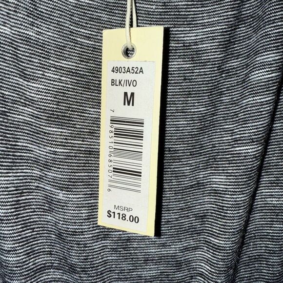 Max studio jersey trimmed slub summer maxi dress striped NWT #719 - Picture 6 of 9